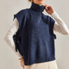 Bianco Lucci Women's Turtleneck Belt Tie Knitwear Sweater
