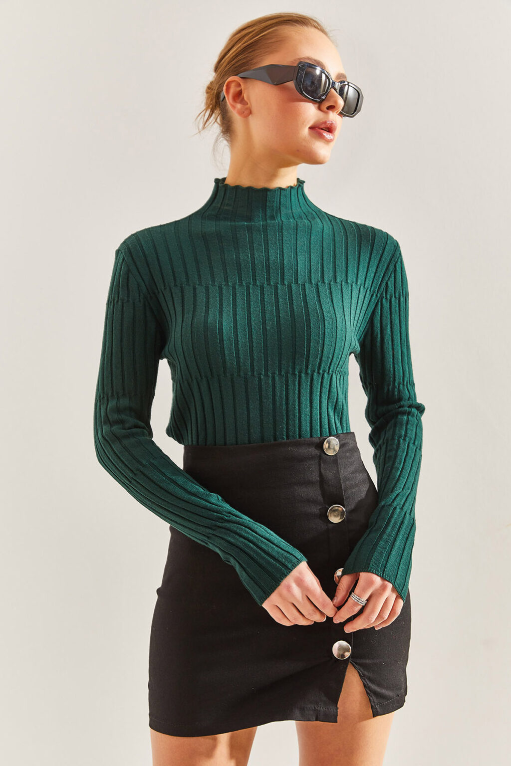 Bianco Lucci Women's Turtleneck Piece Sweater