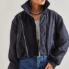 Bianco Lucci Women's Zippered Bomber Coat