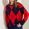 Bianco Lucci női gyémántmintás oversize pulóver