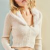 Bianco Lucci női levehető mű für crop kötöttáru Cardigan