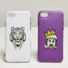 Big Cats I Phone 6/7/8 Phone Case Set White/Purple