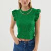 Bigdart 0430 Knitted Blouse - Green