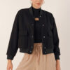 Bigdart 0688 Double Pocket Crop Jacket - Black