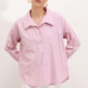 Bigdart 20215 Wide-Fit Striped Oversize Shirt - Pink