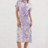 Bigdart 2455 Patterned Shirt Dress - Lilac