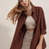 Bigdart 3900 Oversize Long Basic Shirt - Brown