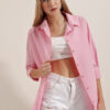 Bigdart 3900 Oversize Long Basic Shirt - Pink