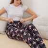 Bigdart 4323 Patterned Pajama Bottoms - Navy Blue