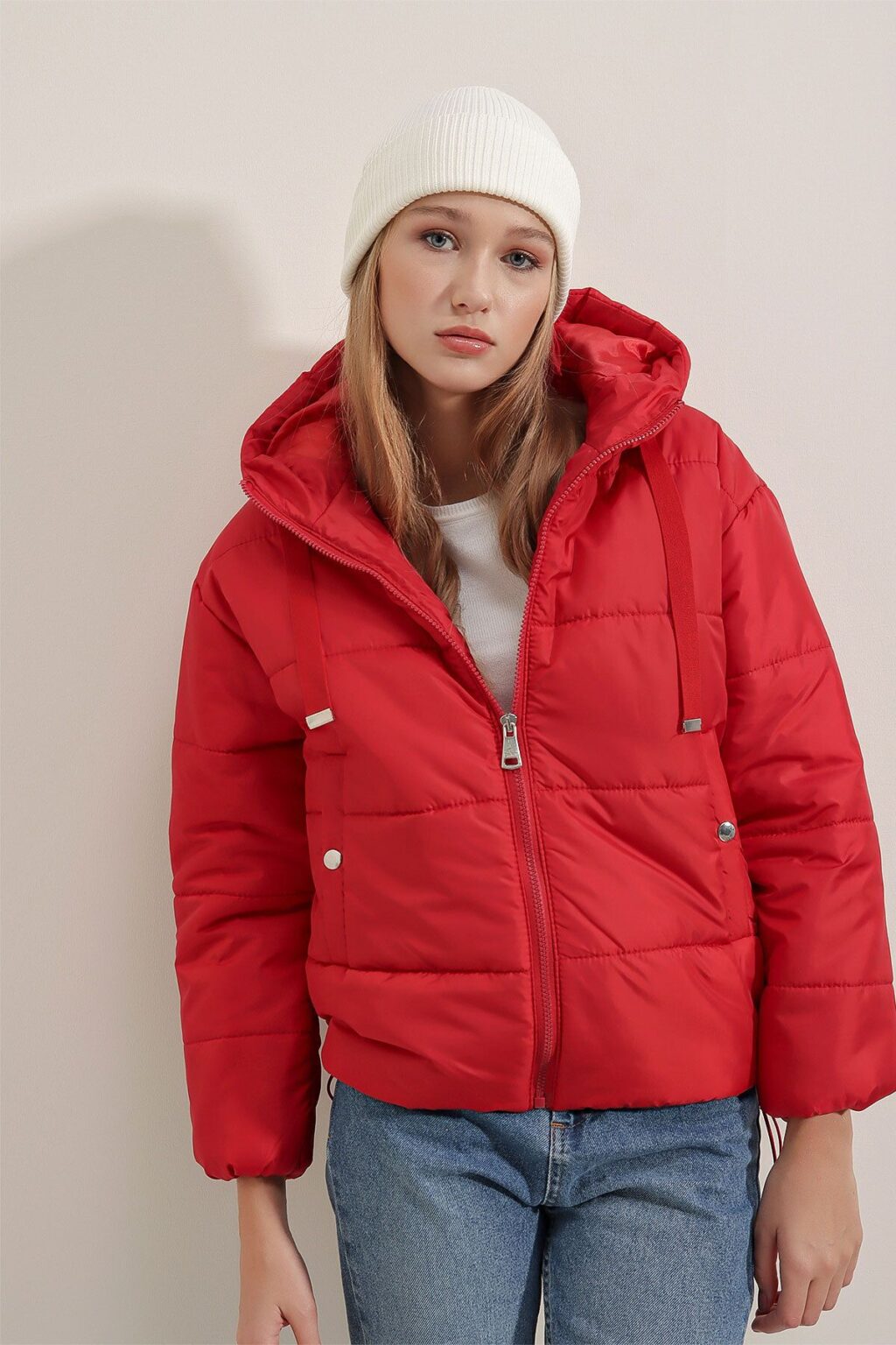 Bigdart 5117 Hooded Puffer Jacket - Red