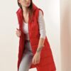 Bigdart 5140 Hooded Long Puffer Vest - D.Red