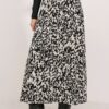 Bigdart 8003 Patterned Viscose Skirt - Black