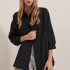 Bigdart Women's Black Oversize Long Basic Shirt 3900