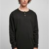 Bio Oversized Henley Longsleeve Black