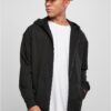 Bio hoodie with zipper in black