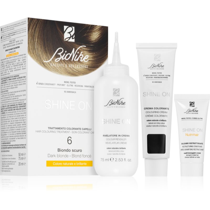 BioNike SHINE ON tartós hajfesték árnyalat 6 Dark Blonde 1 db-Ár