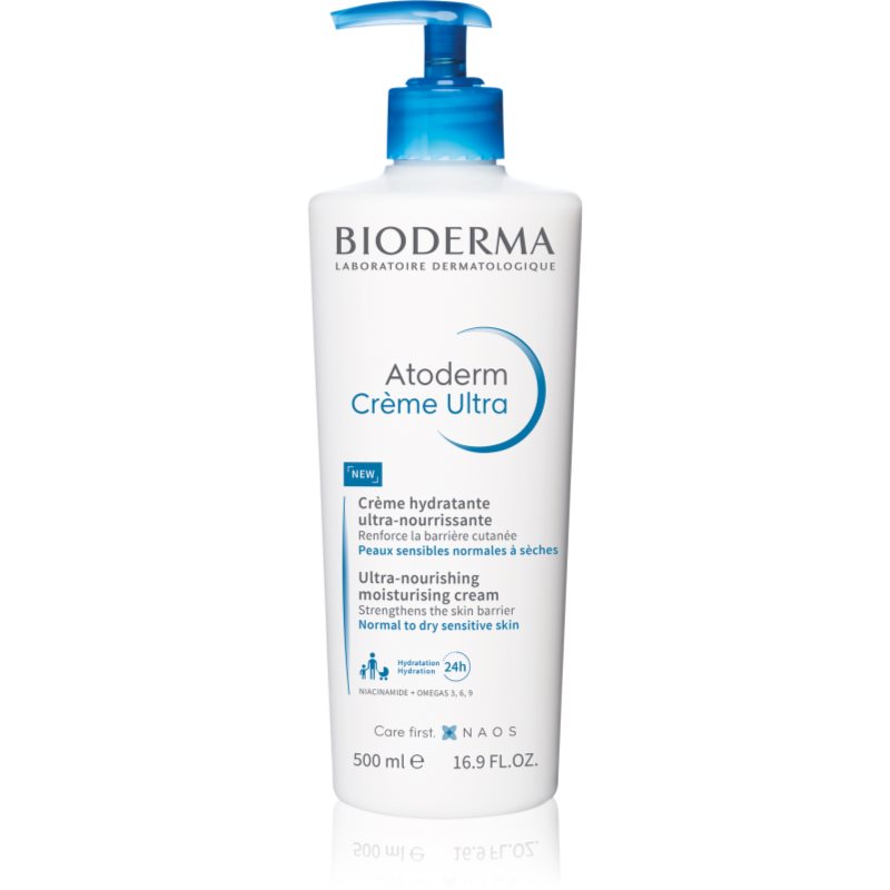 Bioderma Atoderm Créme Ultra tápláló testápoló krém normál és száraz érzékeny bőrre parfümmentes Bottle with Pump 500 ml-Eredeti