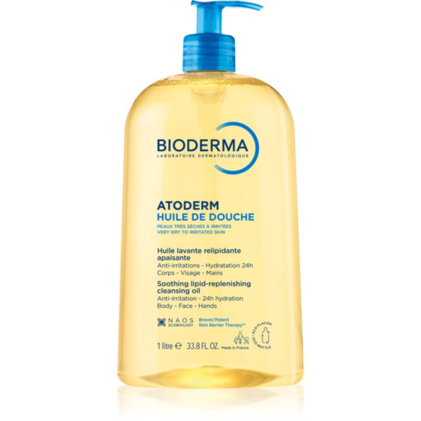 Bioderma Atoderm Shower Oil magasan tápláló és nyugtató tusfürdő olaj a száraz és érzékeny bőrre 1000 ml-Eredeti