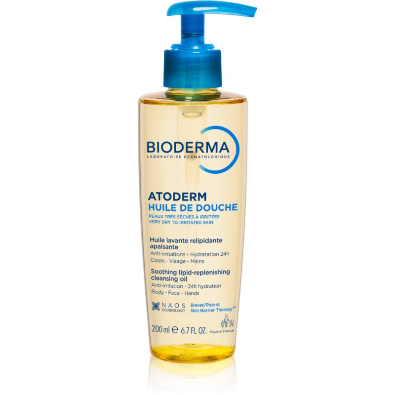 Bioderma Atoderm Shower Oil magasan tápláló és nyugtató tusfürdő olaj a száraz és érzékeny bőrre 200 ml-Eredeti