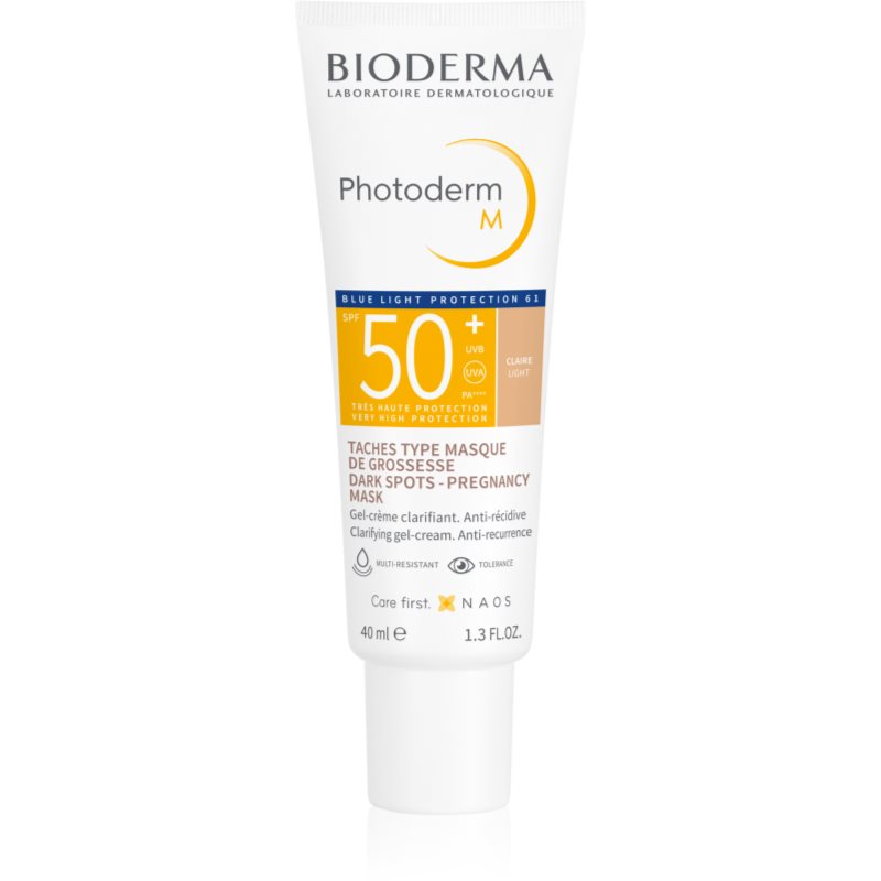 Bioderma Photoderm M védő és tonizáló krém a pigmentfoltok ellen SPF 50+ árnyalat Light 40 ml-Ár