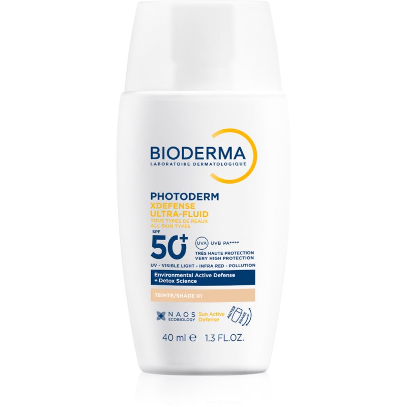 Bioderma Photoderm XDefense Tinted védő és tonizáló folyadék arcra SPF 50+ árnyalat 01 Very Light 40 ml-ár