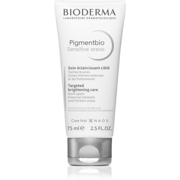 Bioderma Pigmentbio Sensitive Areas Élénkítő testápoló a sötét foltok ellen 75 ml