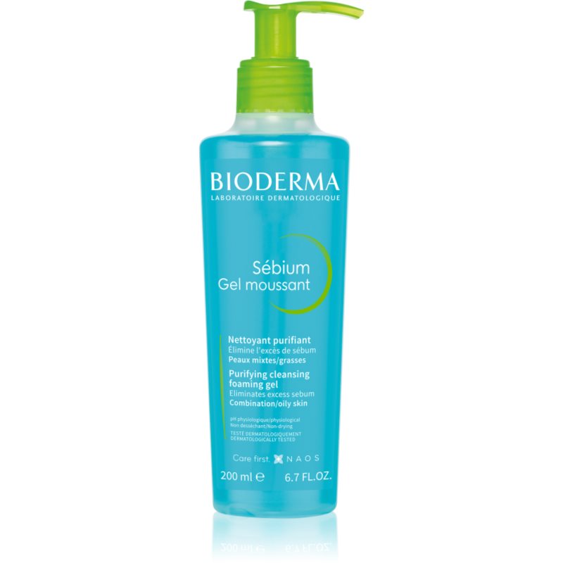 Bioderma Sébium Gel Moussant tisztító gél kombinált és zsíros bőrre 200 ml-Eredeti