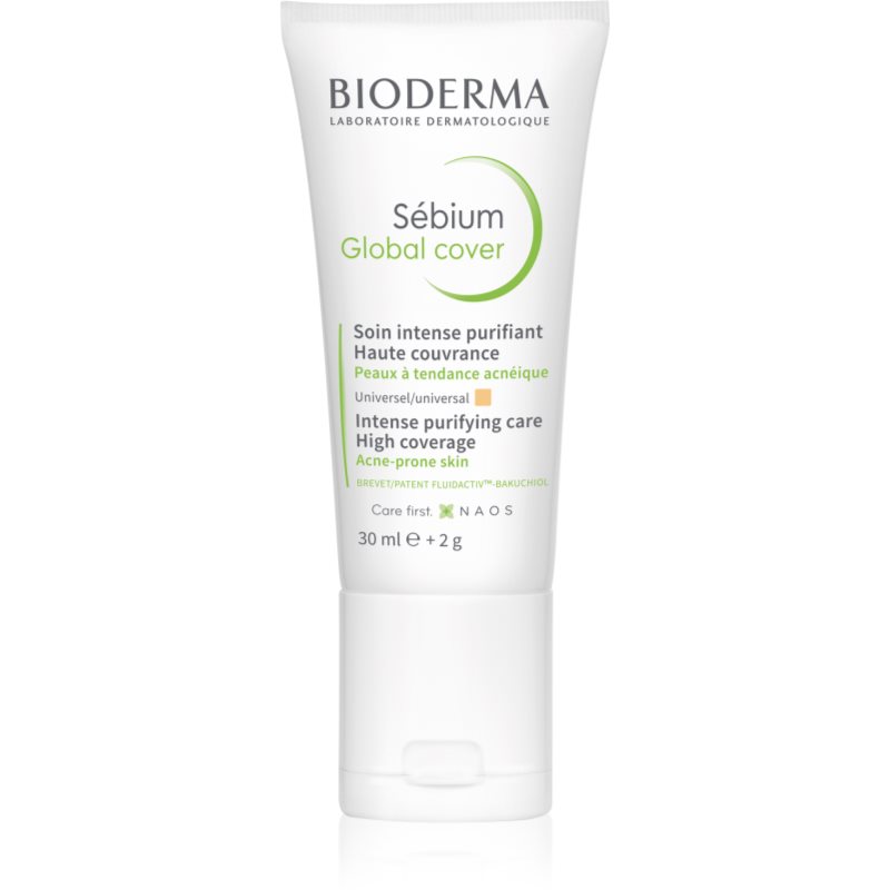 Bioderma Sébium Global Cover intenzíven fedő tonizáló ápolás az arcnak pattanásos bőrre árnyalat természetes 30 ml-Eredeti