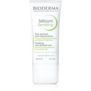 Bioderma Sébium Sensitive intenzíven hidratáló és nyugtató krém a pattanások kezelése által kiszárított és irritált bőrre 30 ml-Eredeti