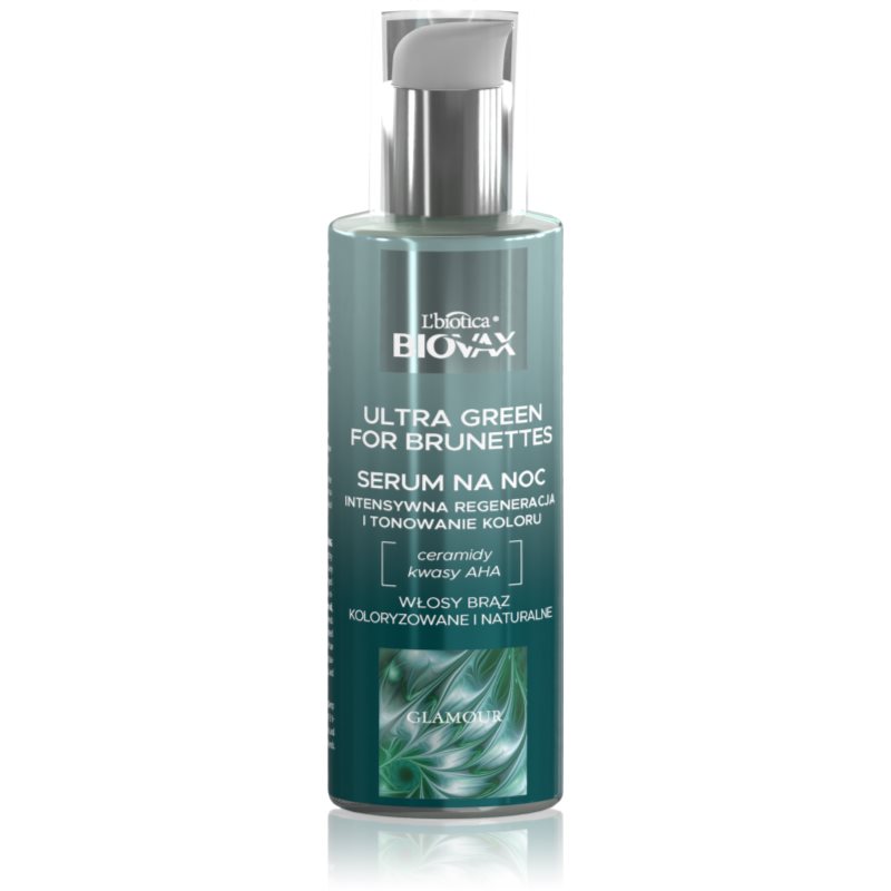 Biovax Glamour Ultra Green For Brunettes regeneráló éjszakai szérum revitalizáló hatással a barna árnyalatú hajra 100 ml-ár
