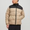 Black & Beige Men's Winter Quilted Jacket Jack & Jones Etoby - Men's