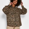 Black-Beige Patterned Shirt Noisy May Loone - Women