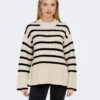 Black-Beige Women's Striped Sweater ONLY Sia - Women