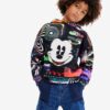 Black Boys Patterned Hoodie Desigual Aryeh Mickey - Boys