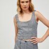 Black Checkered Top Guess Aude - Women