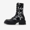 Black Desigual Base Stretch Lettering Black Womens Patterned Shoes - Women