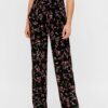Black Floral Pants Pieces Lala - Women