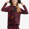 Black Girls' Patterned T-Shirt Desigual Carlota - Girls
