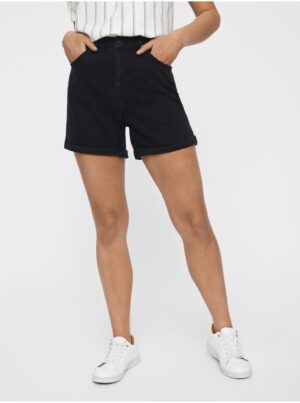 Black High Waisted Denim Shorts VERO MODA Nineteen - Women