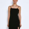Black Ladies Basic Dress with Slit Noisy May Clara - Women