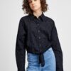 Black Ladies Patterned Tie Shirt Guess - Women