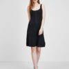 Black Ladies Ribbed Dress Guess Lucille - Ladies