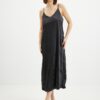 Black Ladies Satin Midisat Shoulder Dresses ONLY Cosmo - Ladies