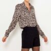 Black Ladies Striped Shorts CAMAIEU - Women