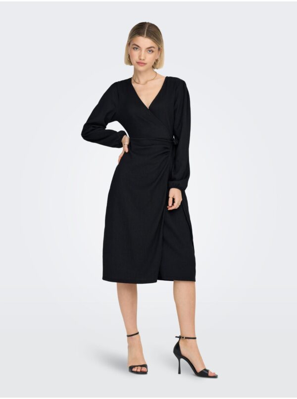 Black Ladies Wrap Dress ONLY Merle - Women
