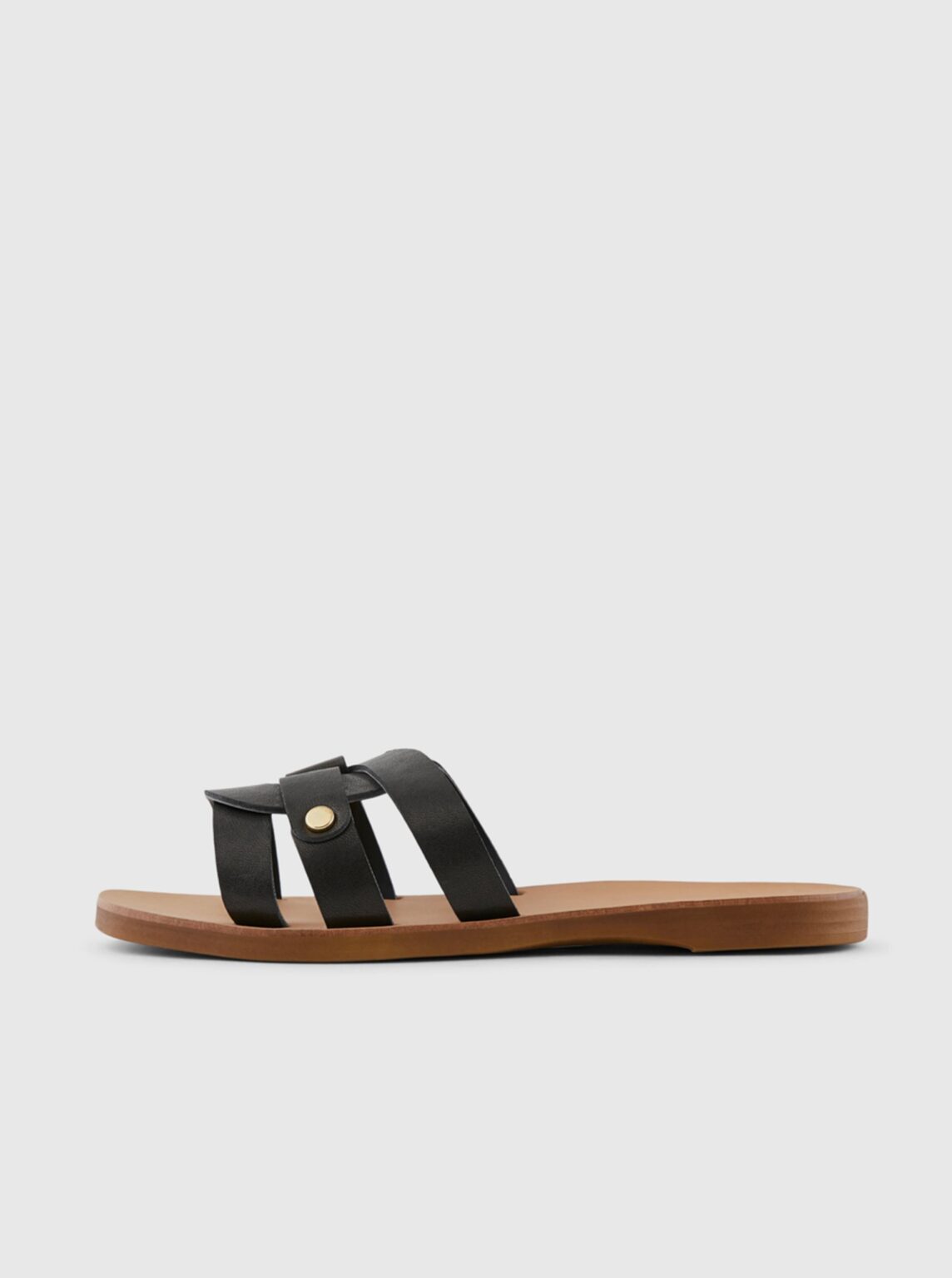 Black Leather Slippers Pieces Anilla - Women