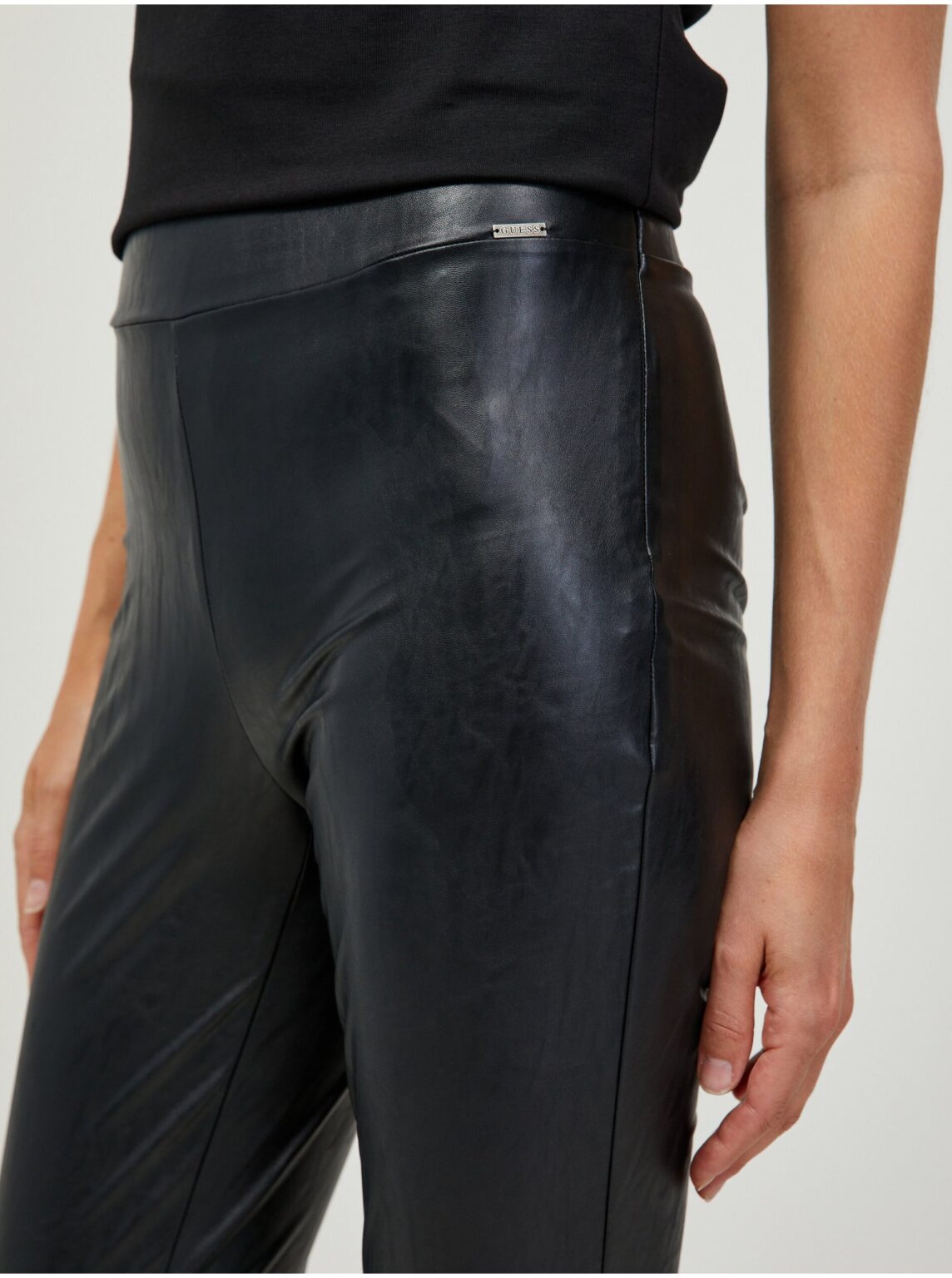 Black Leatherette Leggings Guess New Priscilla - Ladies