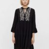 Black Loose Embroidered Dress Pieces Leia - Women