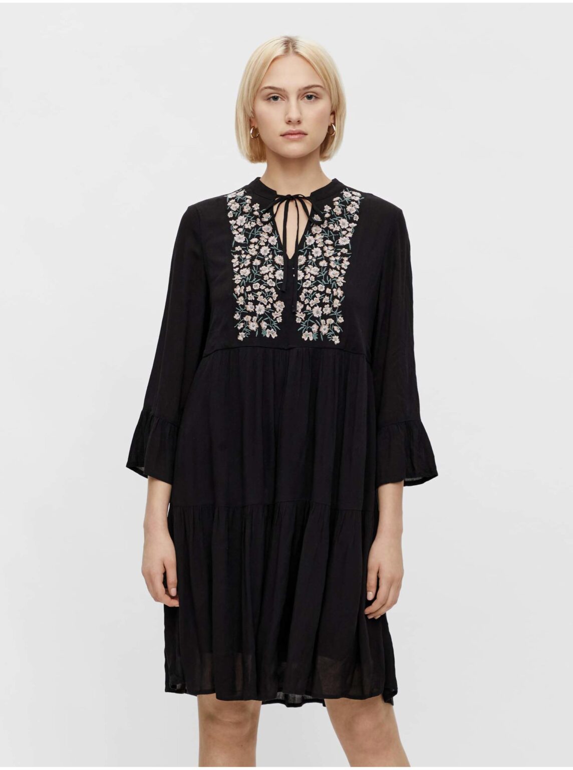 Black Loose Embroidered Dress Pieces Leia - Women
