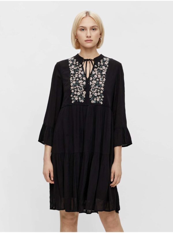 Black Loose Embroidered Dress Pieces Leia - Women